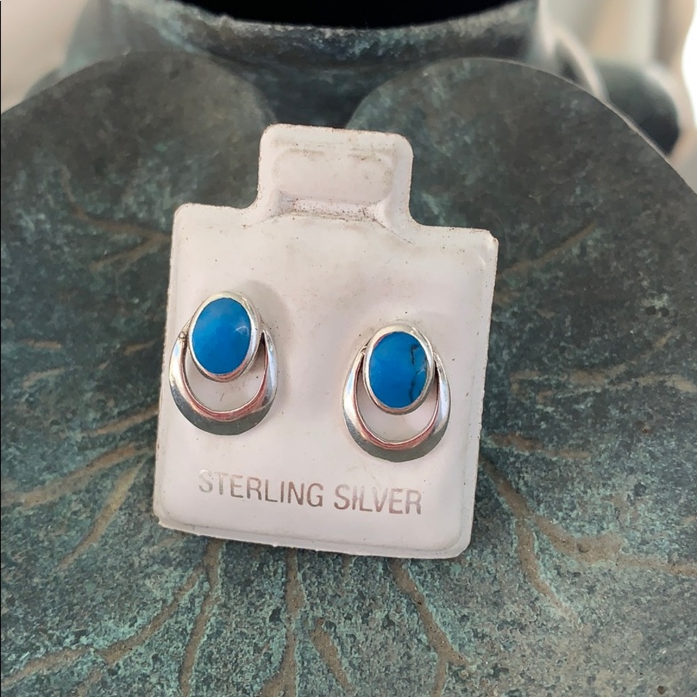 LAST..........Turquoise Sterling Silver Studs